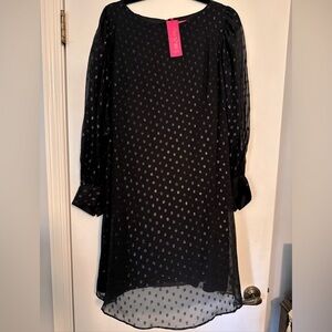 Lilly Pulitzer Maisel Silk Dress size 16 NWT Onxy Black